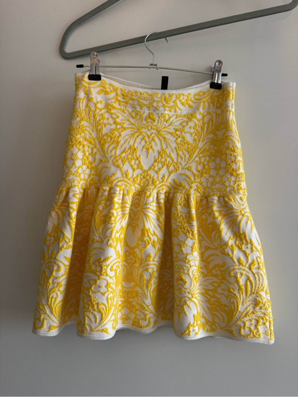 BCBG Yellow Floral Mini Skirt